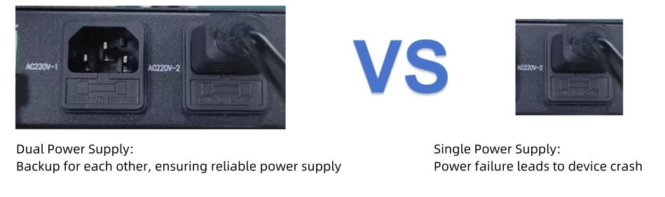Comparison of dual power supply and single power supply